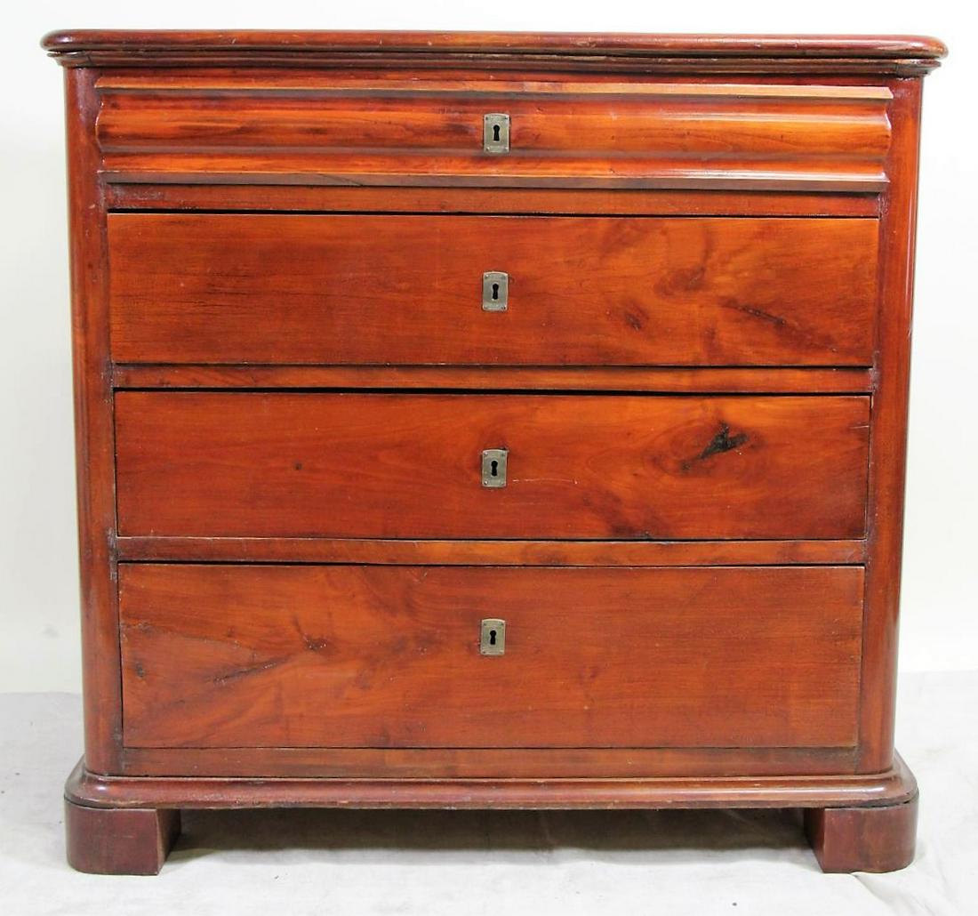 19th CENTURY MAHOGANY FOUR DRAWER BEDSIDE CHEST (1 of 3)