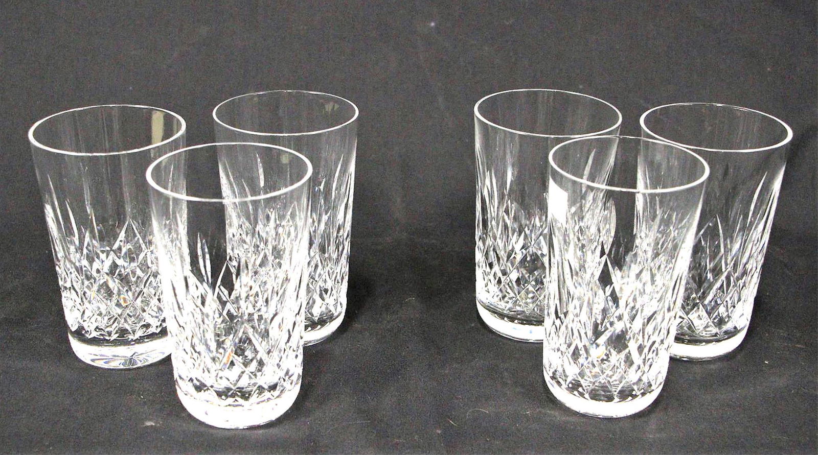 LOT OF SIX WATERFORD CUT CRYSTAL HIGHBALL GLASSES (1 of 3)