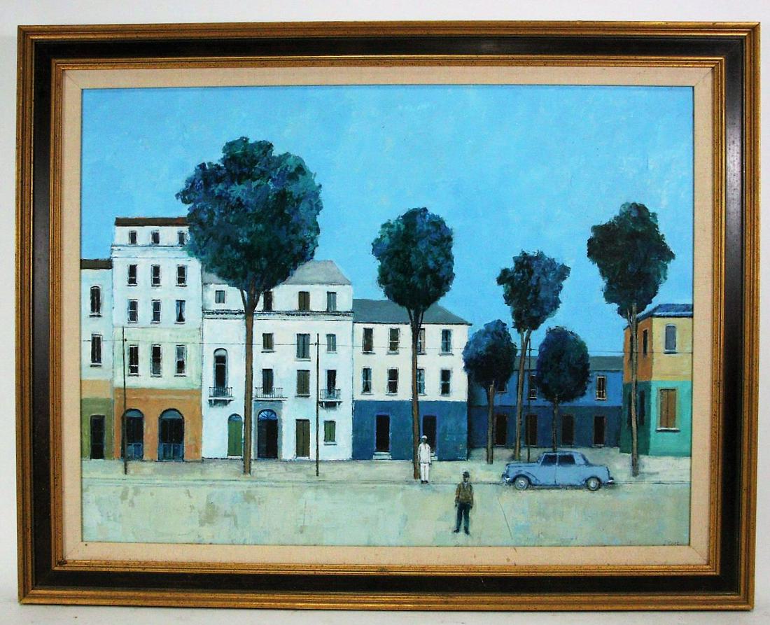 HERB MEARS "LONESOME STREET" OIL ON PANEL PAINTING (1 of 5)