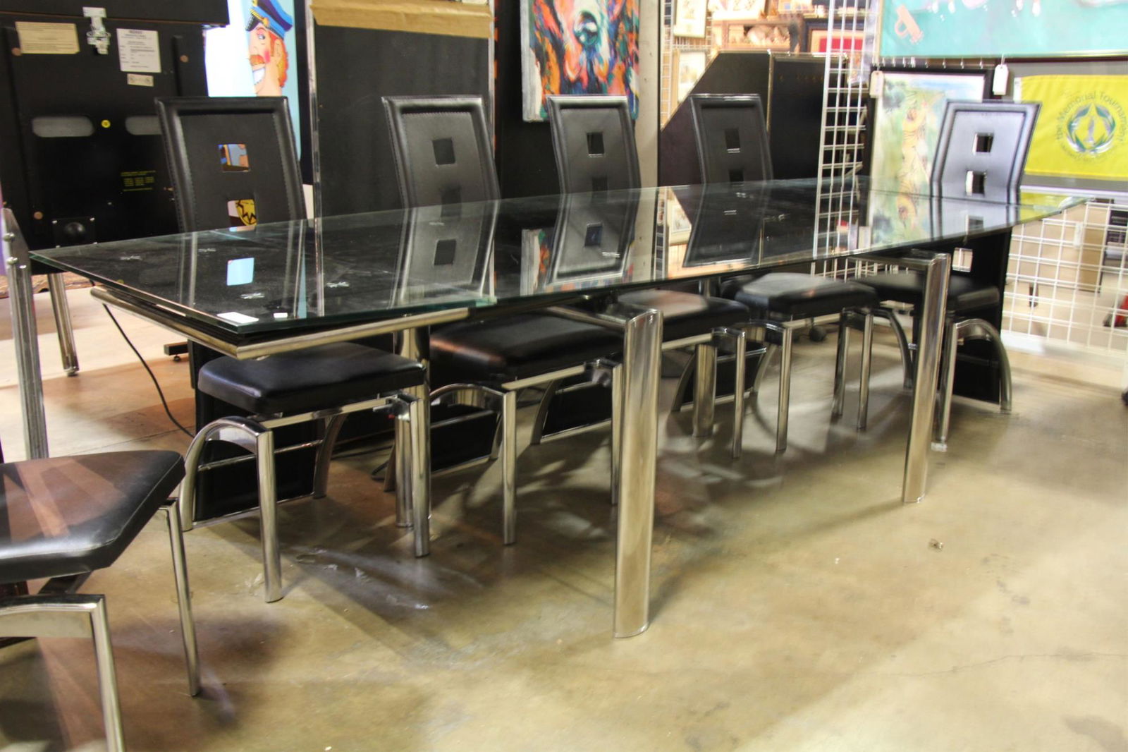 SET OF TEN CONTEMPORARY DINING CHAIRS AND TABLE (1 of 8)