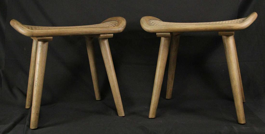 PAIR OF ARNE SMALL WOODEN BENCHES (1 of 3)