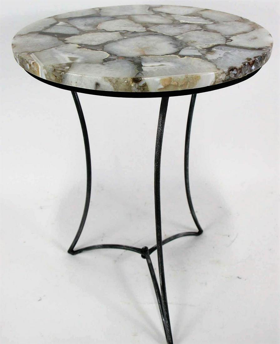 PAIR OF BENGAL MANOR CREAM AGATE TABLES (1 of 4)
