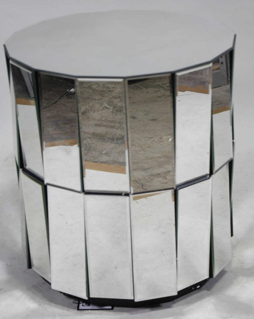 ROUND MIRRORED END TABLE (1 of 3)