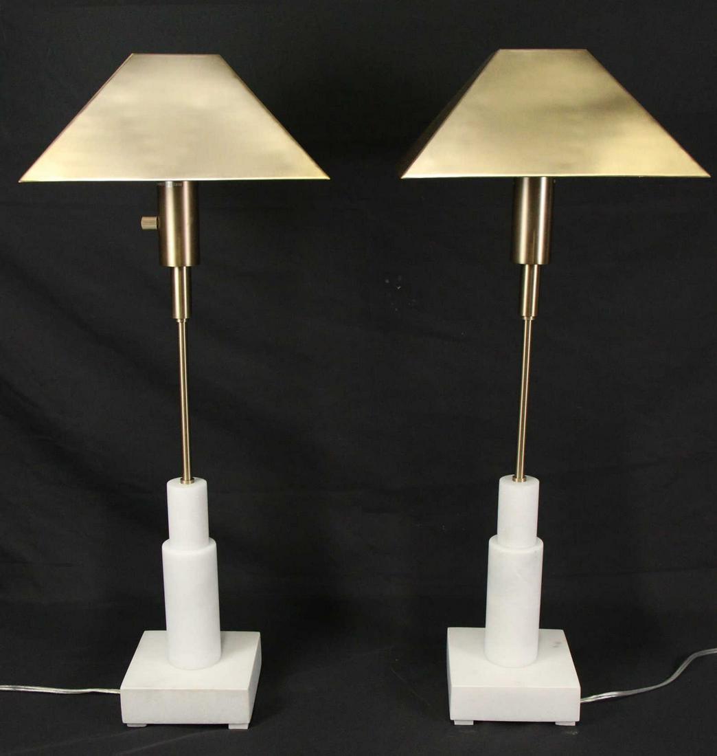 PAIR OF CONTEMPORARY MARBLE BASE LAMPS (1 of 5)