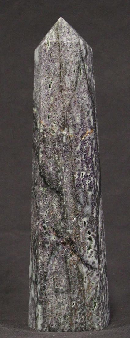 SPHALERITE & QUARTZ OBELISK: 4.2 LB SPHALERITE & QUARTZ OBELISK - (P43) - 4.2LBS Height: 11 in. by Width: 3 in. by Depth: 2