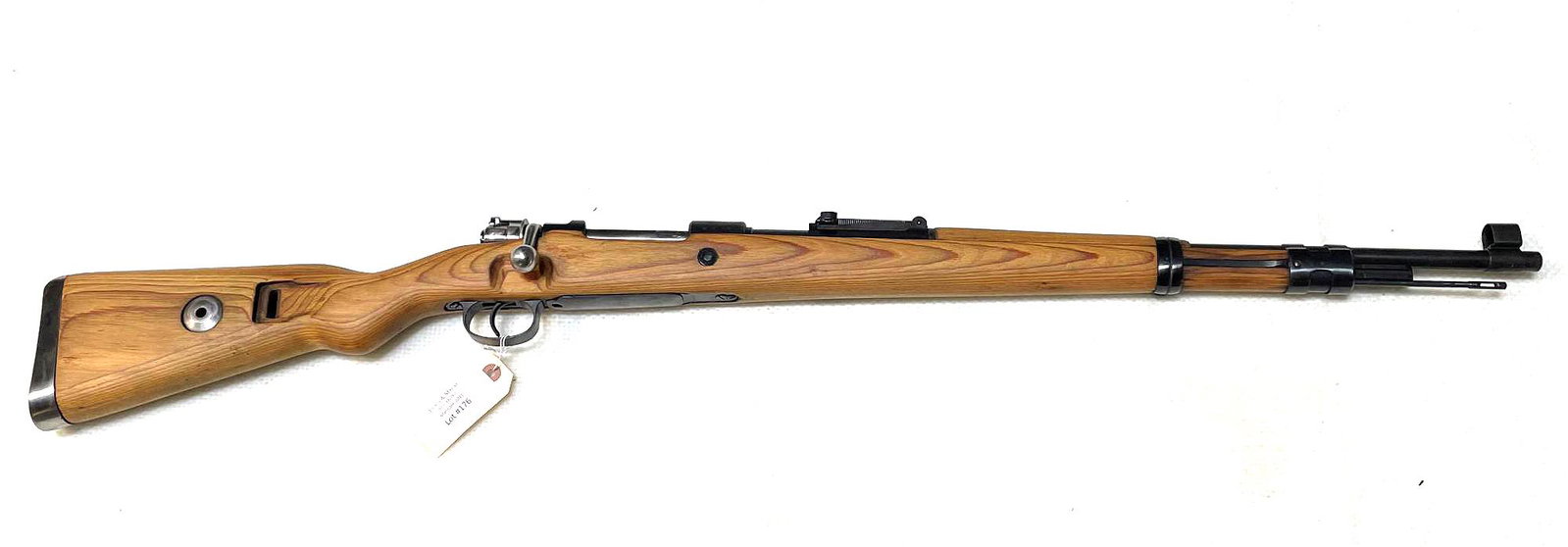 GERMAN MAUSER K98 DOT 1944 BOLT RIFLE (USED): USED GERMAN MAUSER K98 DOT 1944 BOLT RIFLE - ALL NUMBERS MATCHING (BARREL, RECEIVER, BOLT, STOCK, & NOSE CAP); CZECHOSLOVAKIA MADE, FIVE WAFFEN STAMPS; IMPORT MARKED; CALIBER: 8MM MAUSER; SERIAL NUMBE