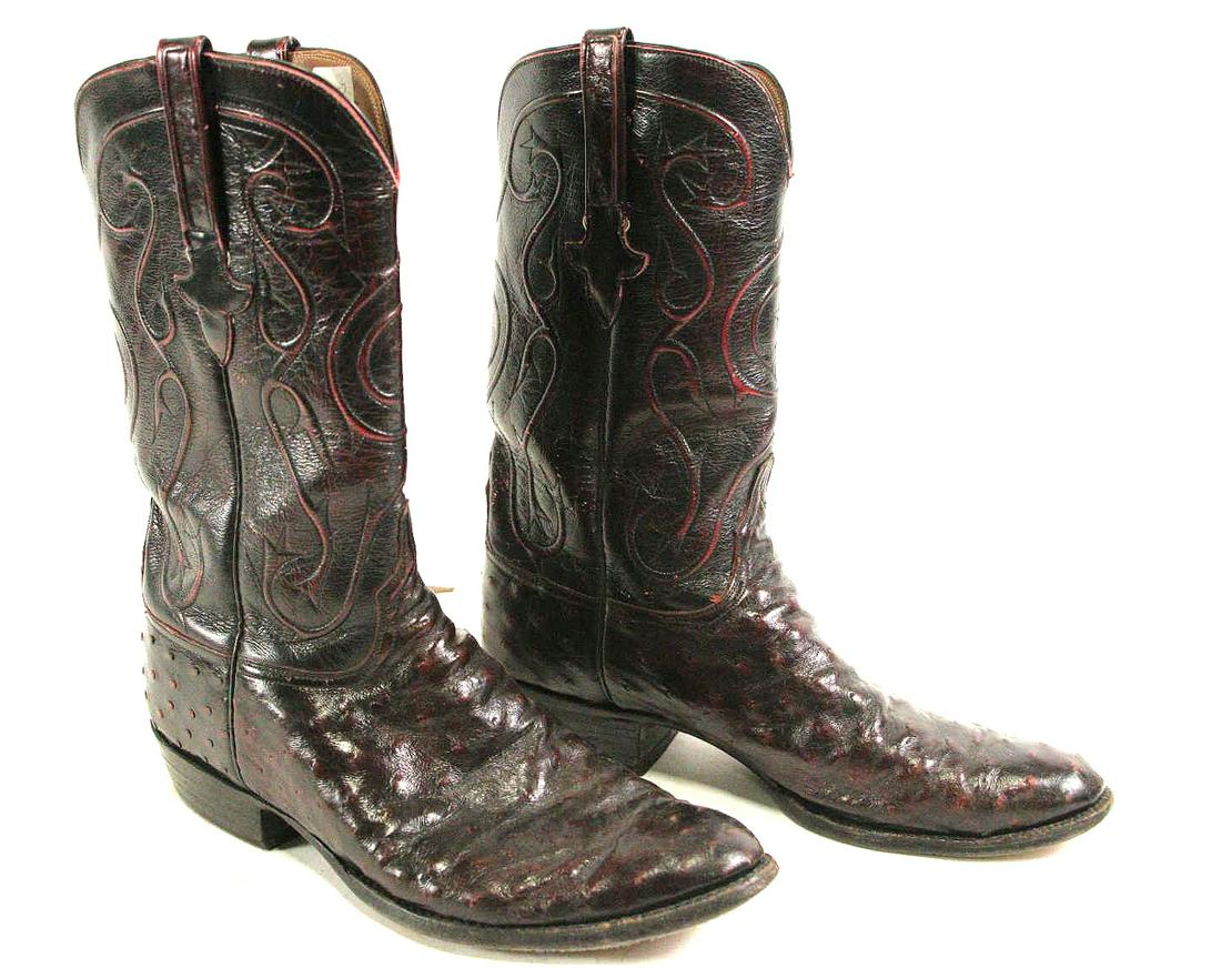 PAIR OF MENS LUCCHESE OSTRICH BOOTS: PAIR OF MENS LUCCHESE OSTRICH BOOTS - SIZE 12 - L695163