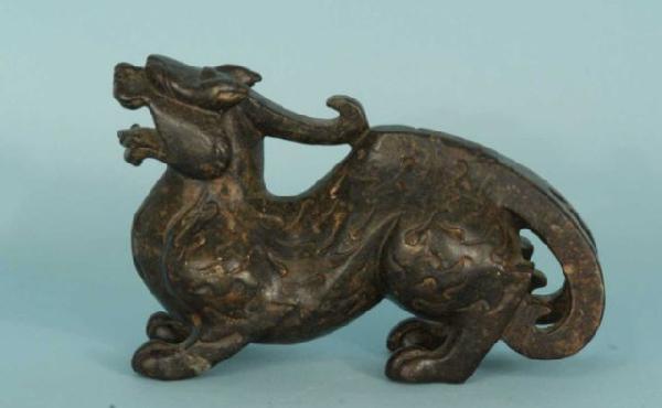 CHINESE CARVED SOAPSTONE FOO DRAGON: CHINESE CARVED SOAPSTONE FOO DRAGON. Height: 6 in. by Width: 9 in. by Depth: 3 in.