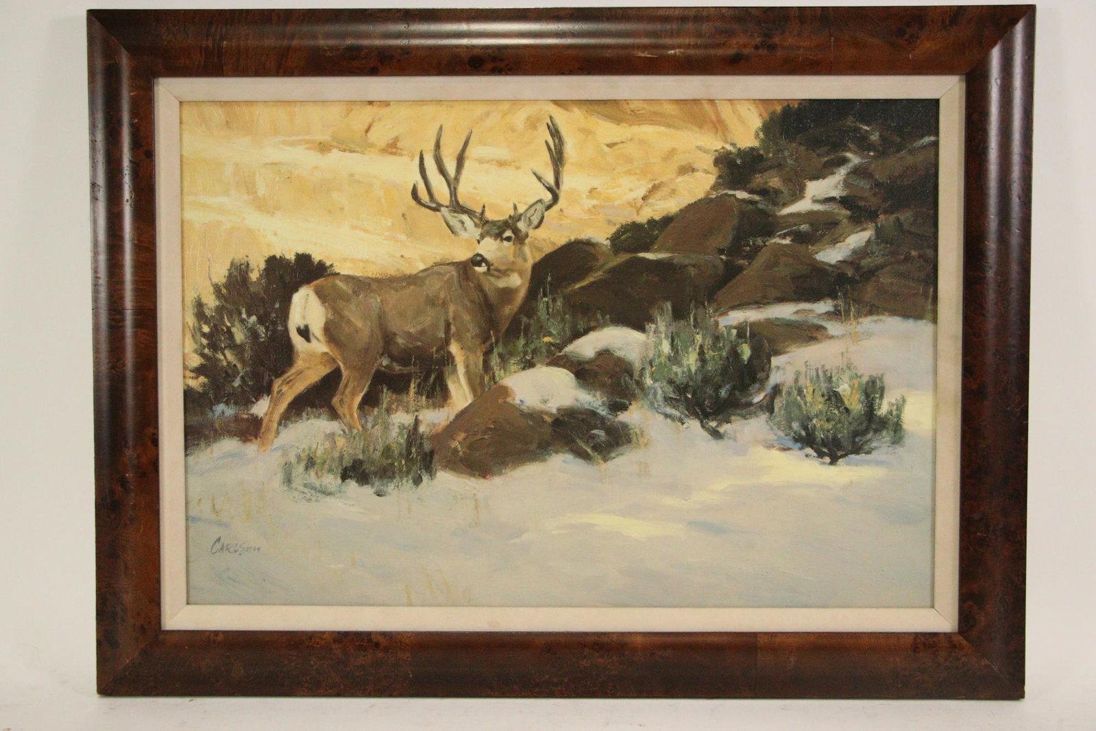 CARL SCOTT MULE DEER GICLEE: CARL SCOTT MULE DEER GICLEE. Height: 22 in. by Width: 29 in.