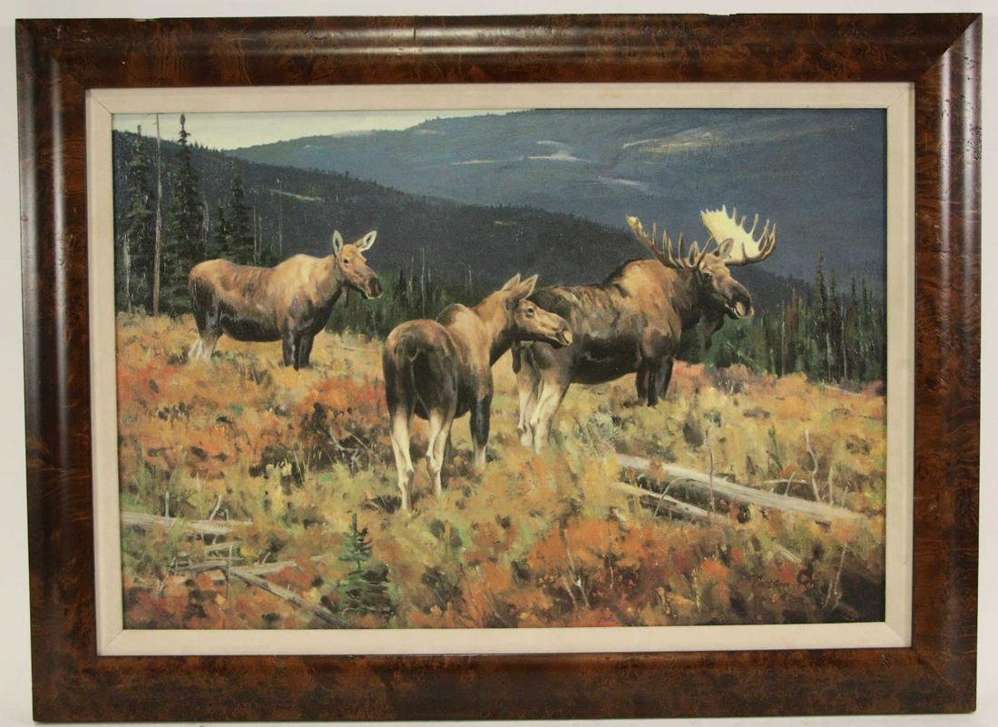 CARL SCOTT MOOSE GICLEE: CARL SCOTT MOOSE GICLEE. Height: 22 in. by Width: 29 in.