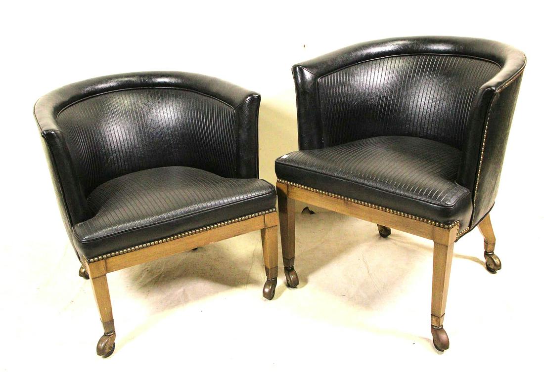 MIXED LOT OF FOUR VINTAGE VINYL CLUB CHAIRS (1 of 5)