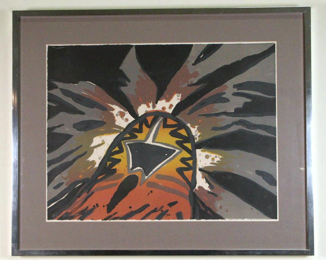 R. C. GORMAN ABSTRACT PRINT, SIGNED & DATED 1976 (1 of 5)