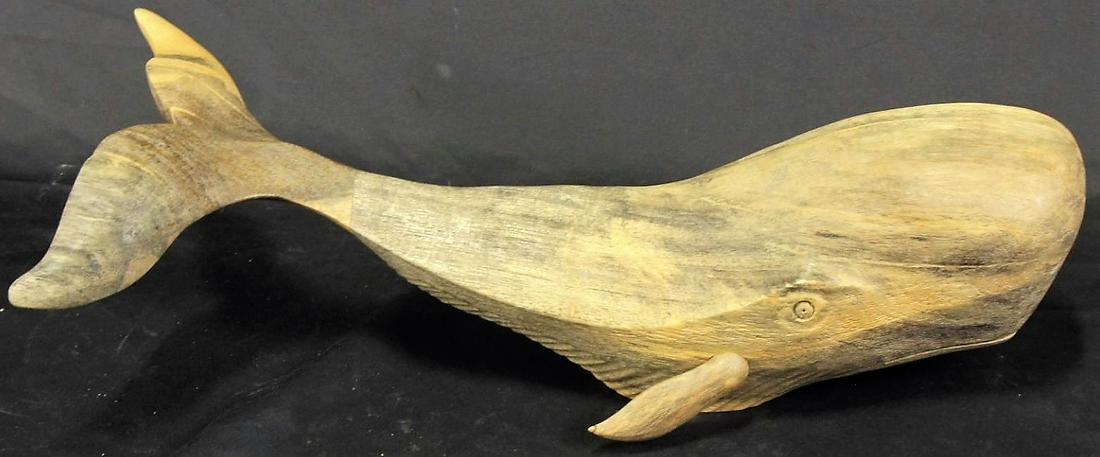 MOBY WHALE MARBLE SCULPTURE: MOBY WHALE MARBLE SCULPTURE. Height: 6 in. by Width: 11 in. by Depth: 22 in.