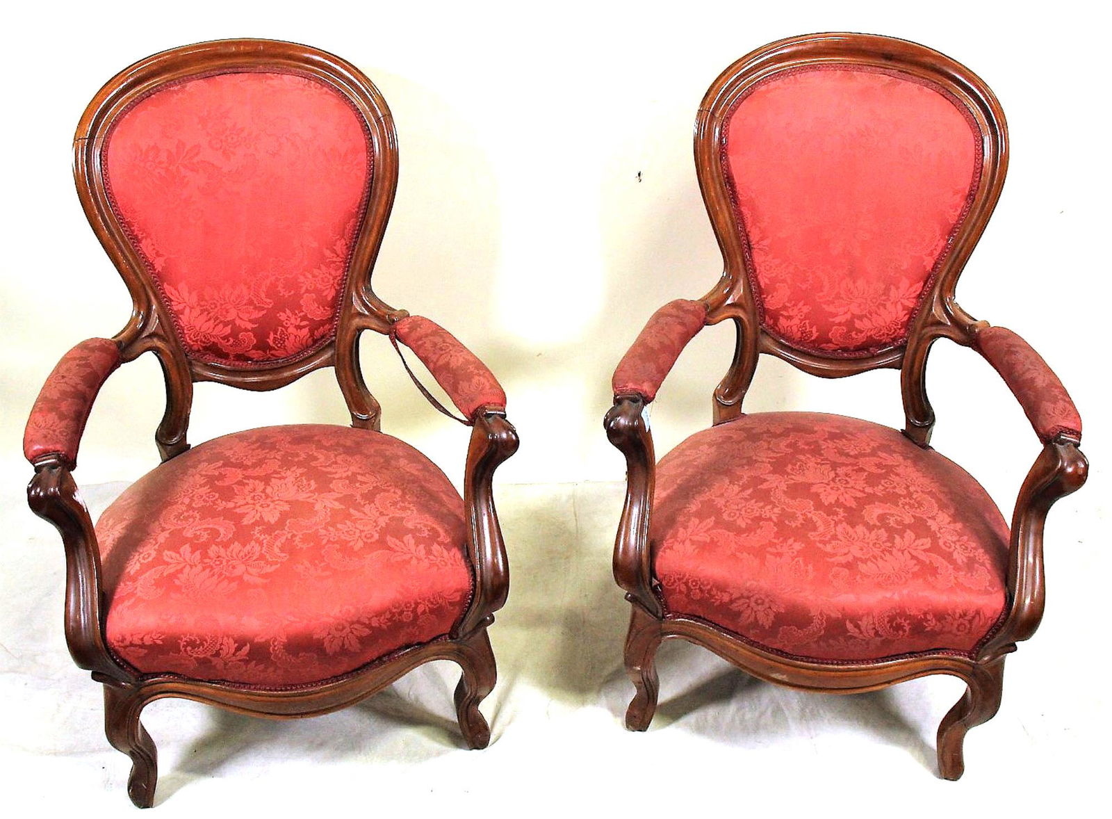 PAIR OF ANTIQUE VICTORIAN ARMCHAIRS (1 of 5)