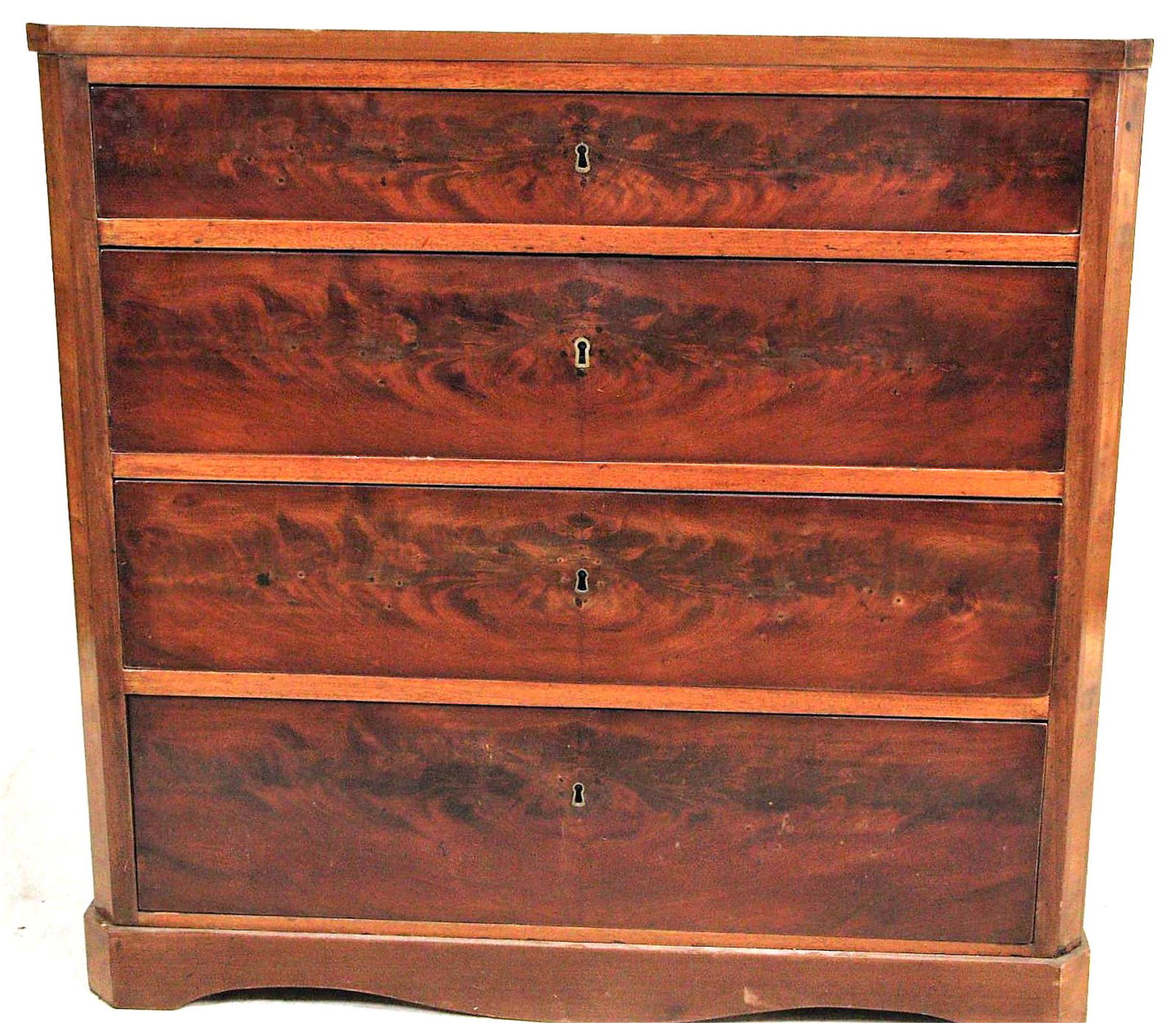 19th CENTURY MAHOGANY FOUR DRAWER CHEST (1 of 3)