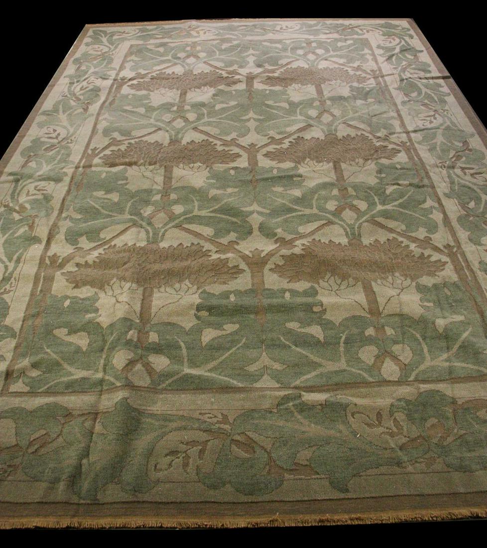 ANTIQUE HAND KNOTTED PERSIAN SAVONNERIE RUG: ANTIQUE HAND KNOTTED PERSIAN SAVONNERIE RUG. Height: 182 in. by Width: 123 in.