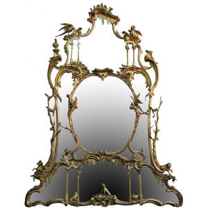 CIRCA 1750-1780'S PERIOD GILT CHIPPENDALE MIRROR