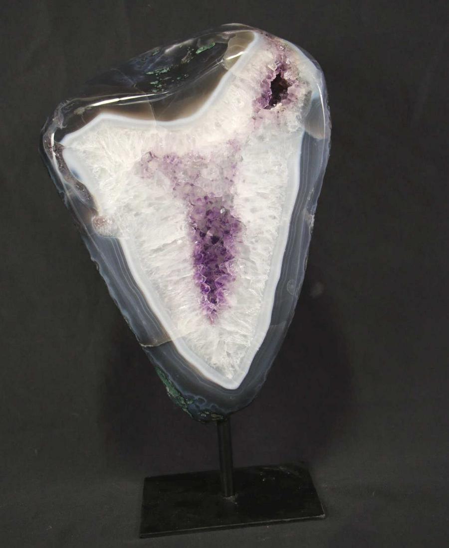 AGATE AND AMETHYST GEODE ON STAND (1 of 4)