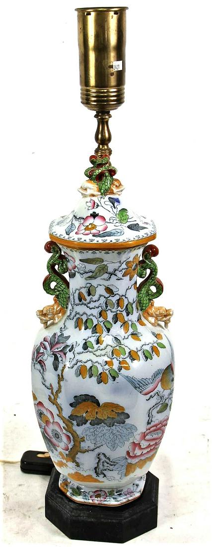 19th CENTURY CHINESE STYLE MASON'S IRONSTONE LAMP (1 of 4)