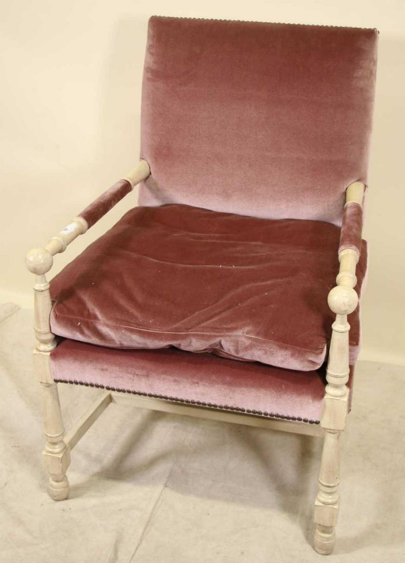 ROSE VELVET FABRIC ARMCHAIR (1 of 3)
