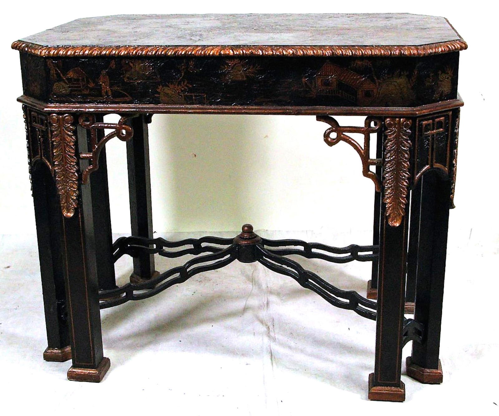 MAITLAND-SMITH EBONIZED & GILDED END TABLE (1 of 6)