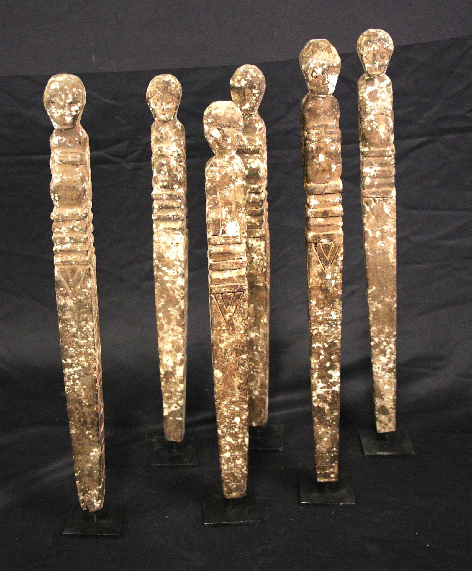 SET OF SIX PAPUA NEW GUINEA FIGURES ON BASES (1 of 3)