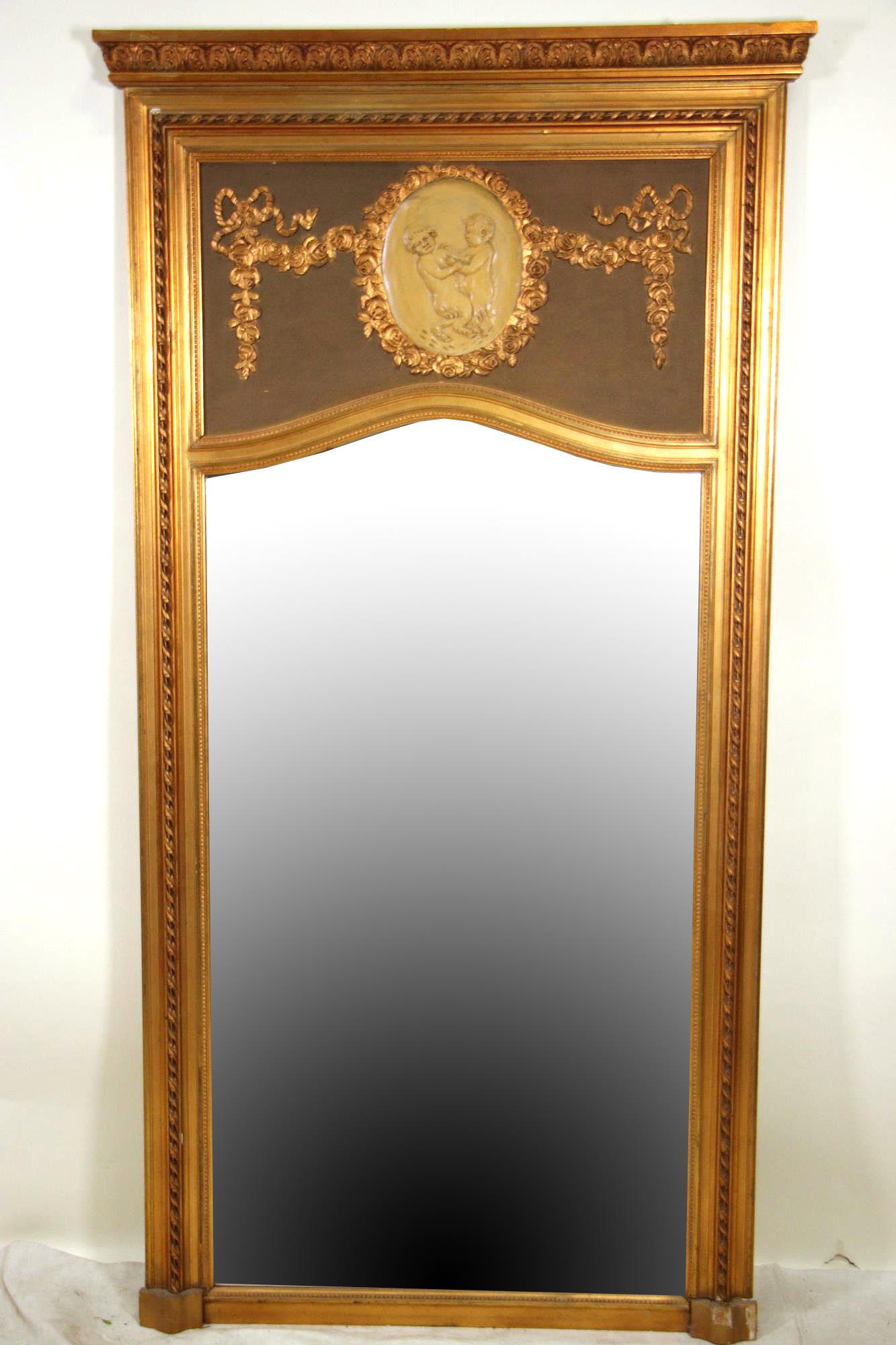 GILDED TRUMEAU WITH BEVELED GLASS MIRROR (1 of 5)