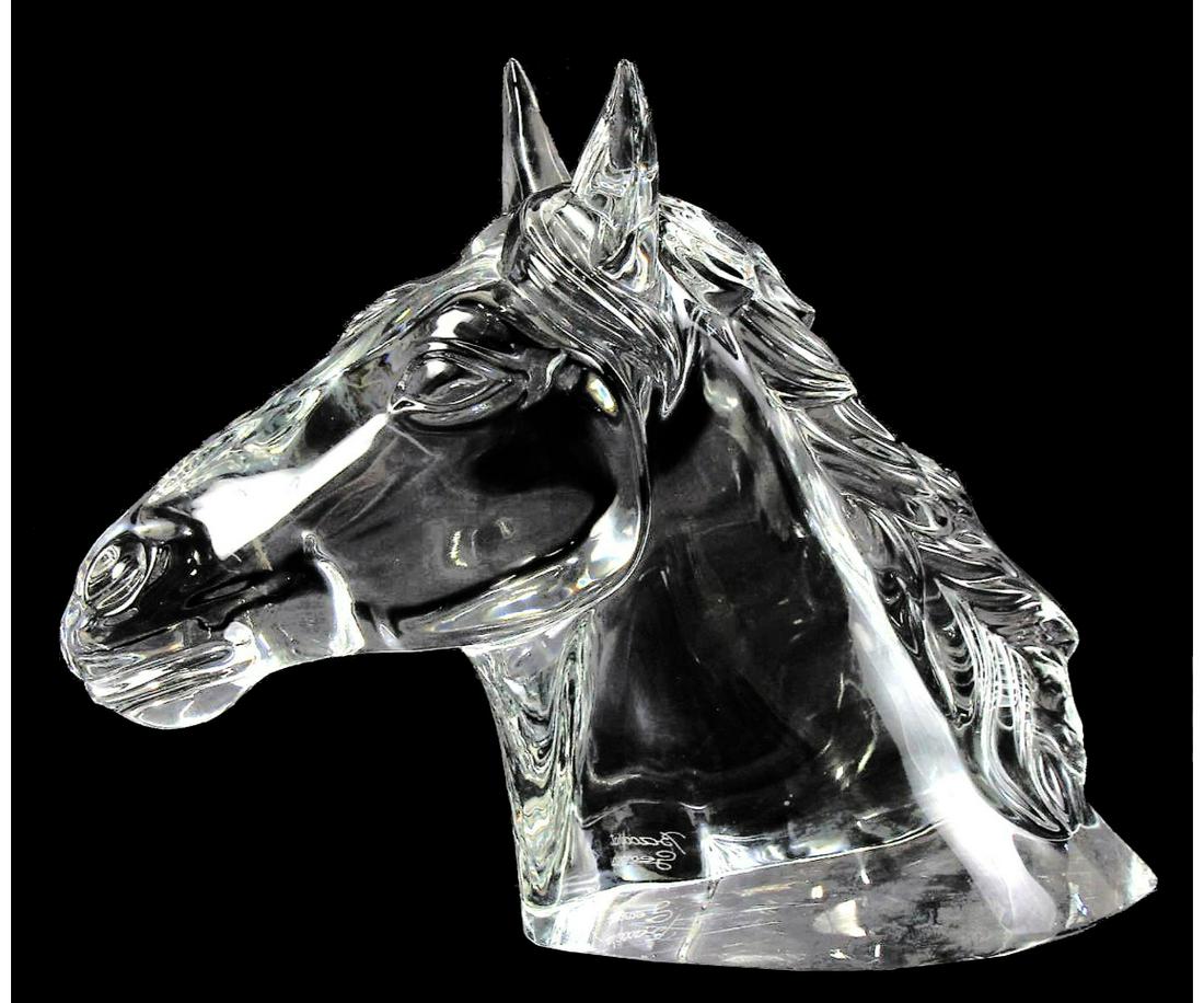 BACCARAT CRYSTAL HORSE HEAD SCULPTURE (1 of 5)