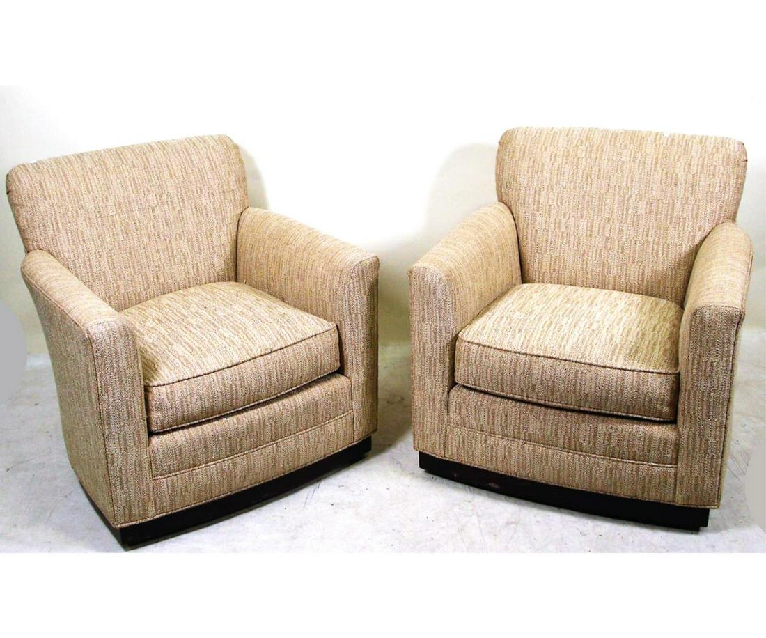 PAIR OF SWIVEL CLUB CHAIRS (1 of 4)