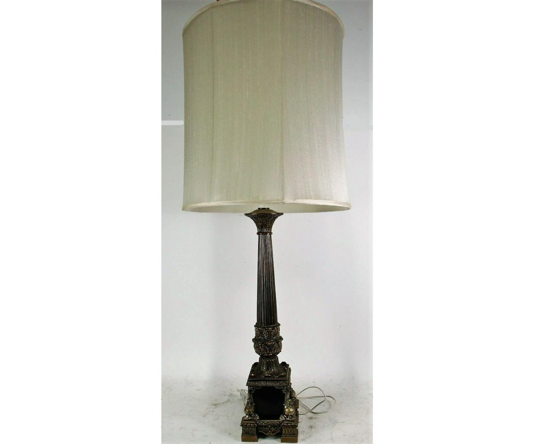 PAIR OF BRASS COLUMN LAMPS (1 of 4)