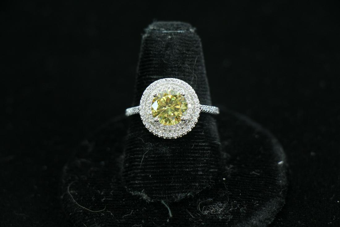 ROUND CUT YELLOW TOPAZ DINNER RING (1 of 2)
