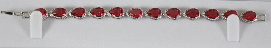 13.42ct PEAR CUT RUBY ESTATE BRACELET (1 of 3)