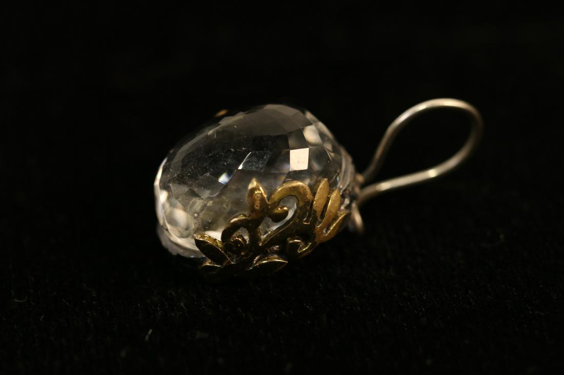 PAIR OF STERLING SILVER WHITE TOPAZ EARRINGS (1 of 2)