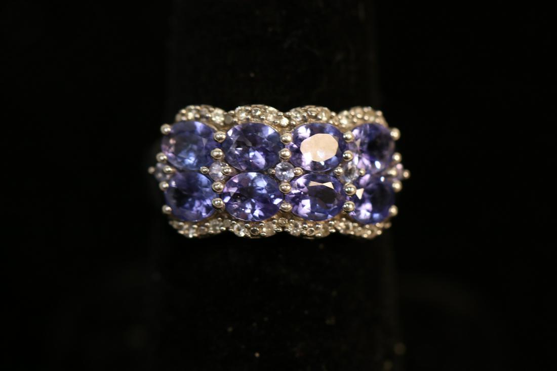 STERLING SILVER NATURAL AA TANZANITE RING (1 of 3)