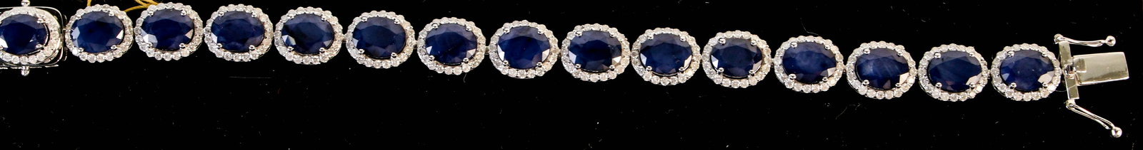 14kt WHITE GOLD 33.53cts BLUE SAPPHIRE BRACELET (1 of 3)