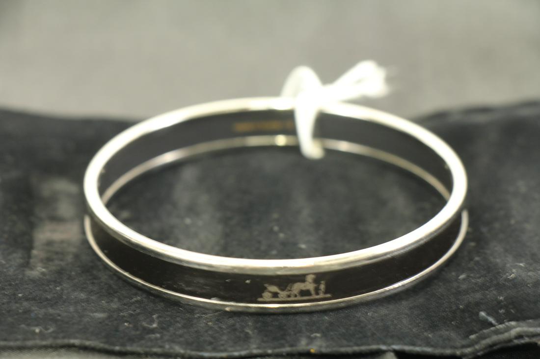Hermes Black Enamel Bangle (1 of 2)