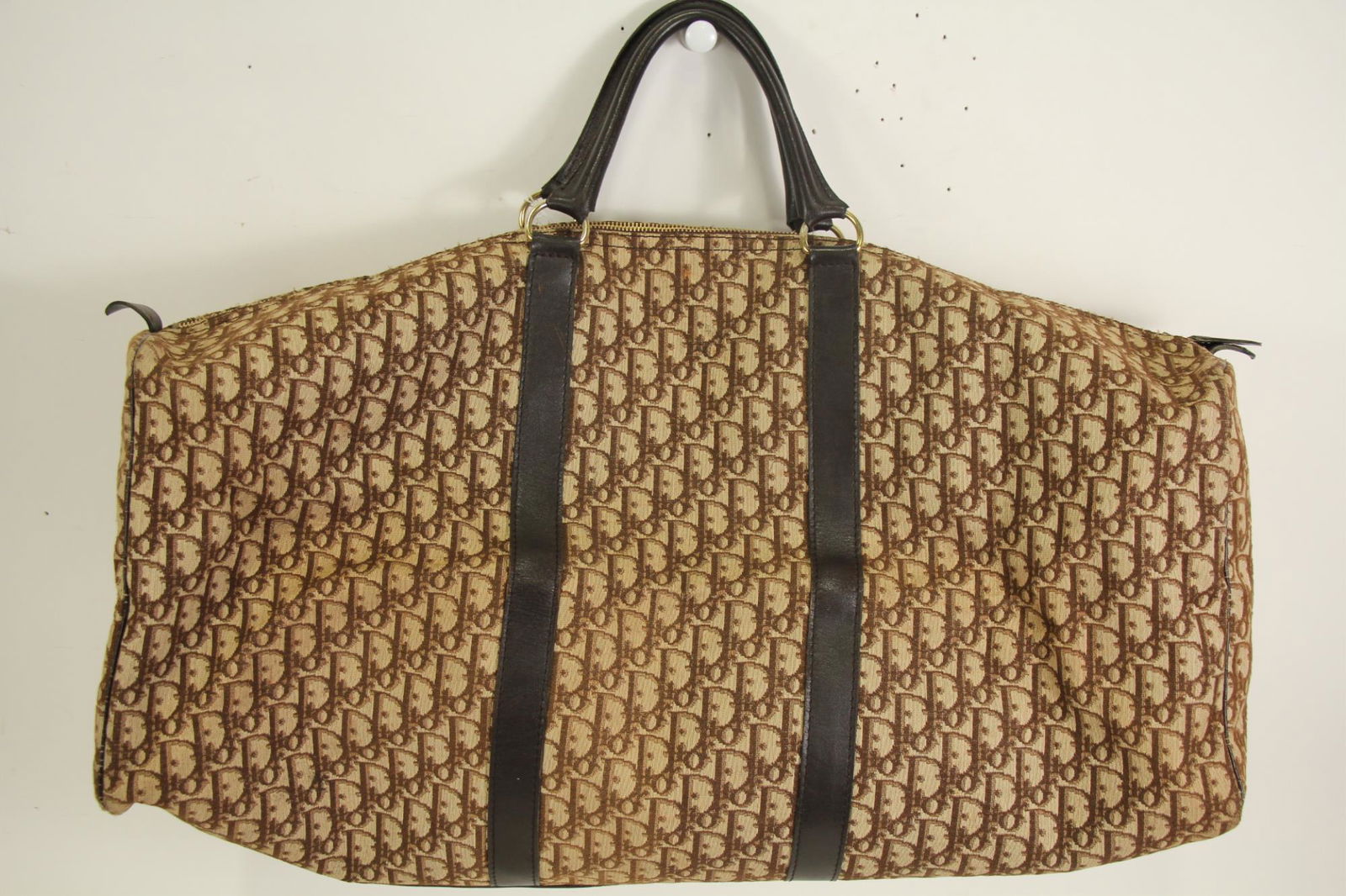 Dior Beige/ Dark Brown Vintage Travel Bag (1 of 2)