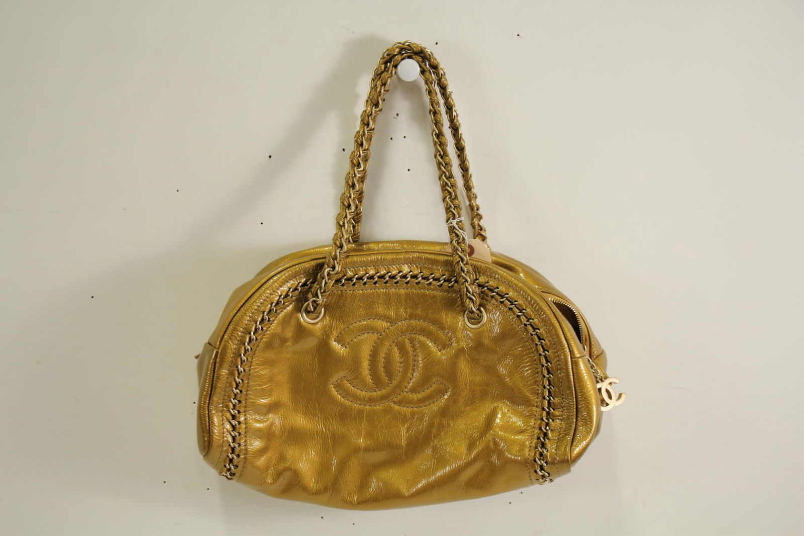 Chanel Gold Logo Bowling Tote Bag (1 of 2)