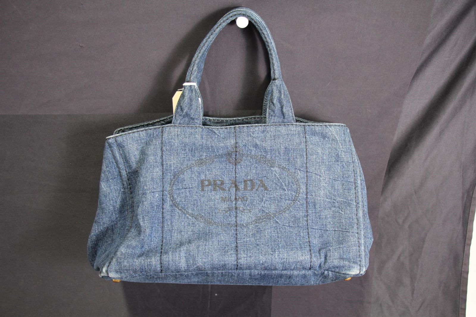 Prada Blue Denim Canapa Tote Bag (1 of 2)