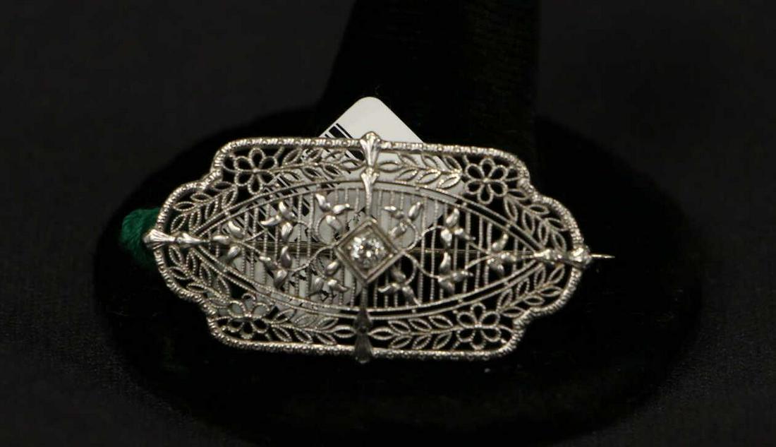 Antique 14kt 0.15ctw Diamond Pin (1 of 1)