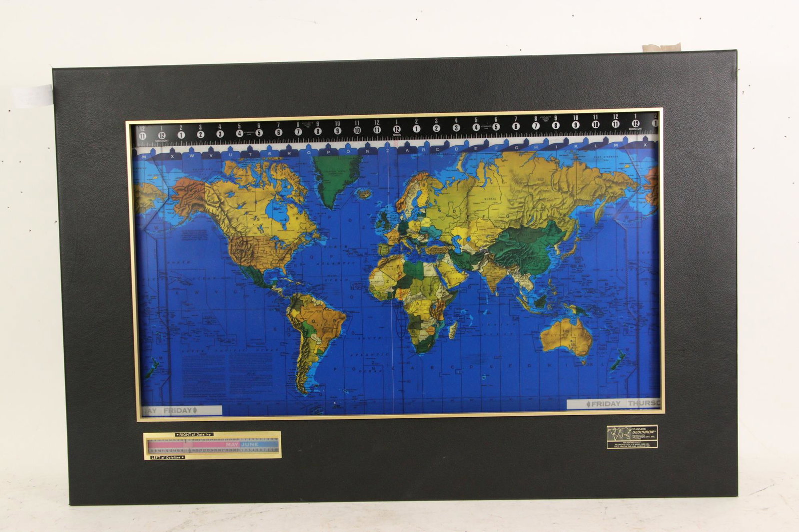 WORLD MAP STANDER GEOCHRON: WORLD MAP STANDER GEOCHRON. Height: 23 in. by Width: 34 in.