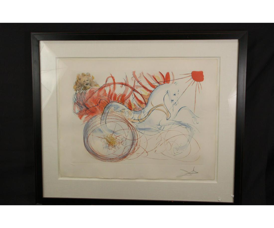 SALVADOR DALI "CHARIOTS OF FIRE" MIXED MEDIA (1 of 3)