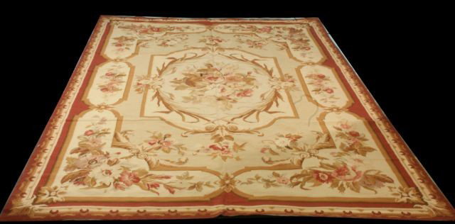 NEEDLEPOINT RUG: NEEDLEPOINT RUG. Height: 9 ft. 0 in. by Width: 6 ft. 0 in.