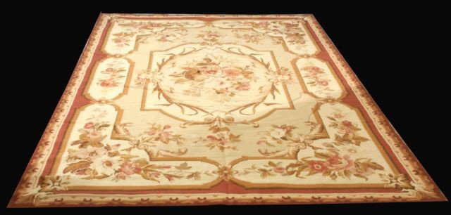 NEEDLEPOINT RUG: NEEDLEPOINT RUG. Height: 9 ft. 0 in. by Width: 6 ft. 0 in.