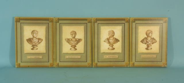 FOUR VITONIO SPLENDOR "CESARS" OIL ON CANVAS: LOT OF FOUR VITONIO SPLENDOR "AUGUSTUS, MARK ANTONY, C.J. CESAR, CONSTIANINUS" OIL ON CANVAS. SIGNED LOWER RIGHT. Height: 12 in. by Width: 9 in.