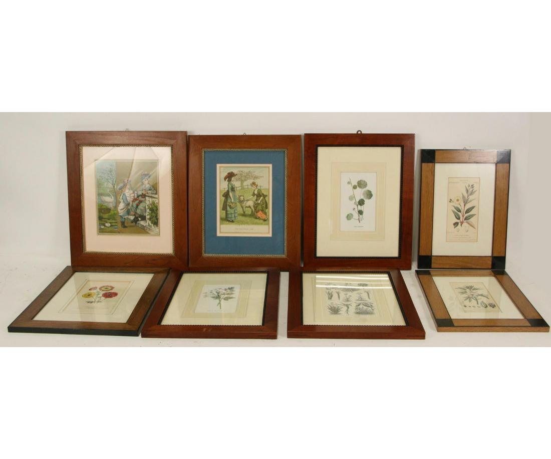 MIXED LOT OF EIGHT FRAMED PRINTED ENGRAVINGS (1 of 10)