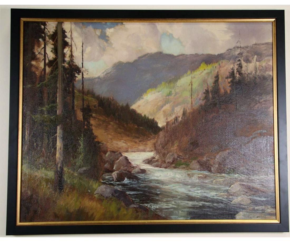 GEORGE BICKERSTAFF NATURE SCENE OIL PAINTING (1 of 5)