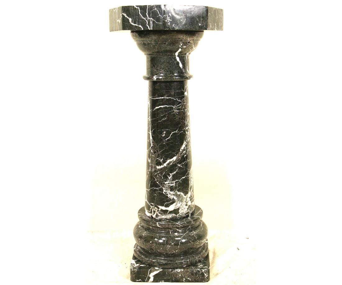 ITALIAN BLACK AND WHITE MARBLE PEDESTAL (1 of 4)