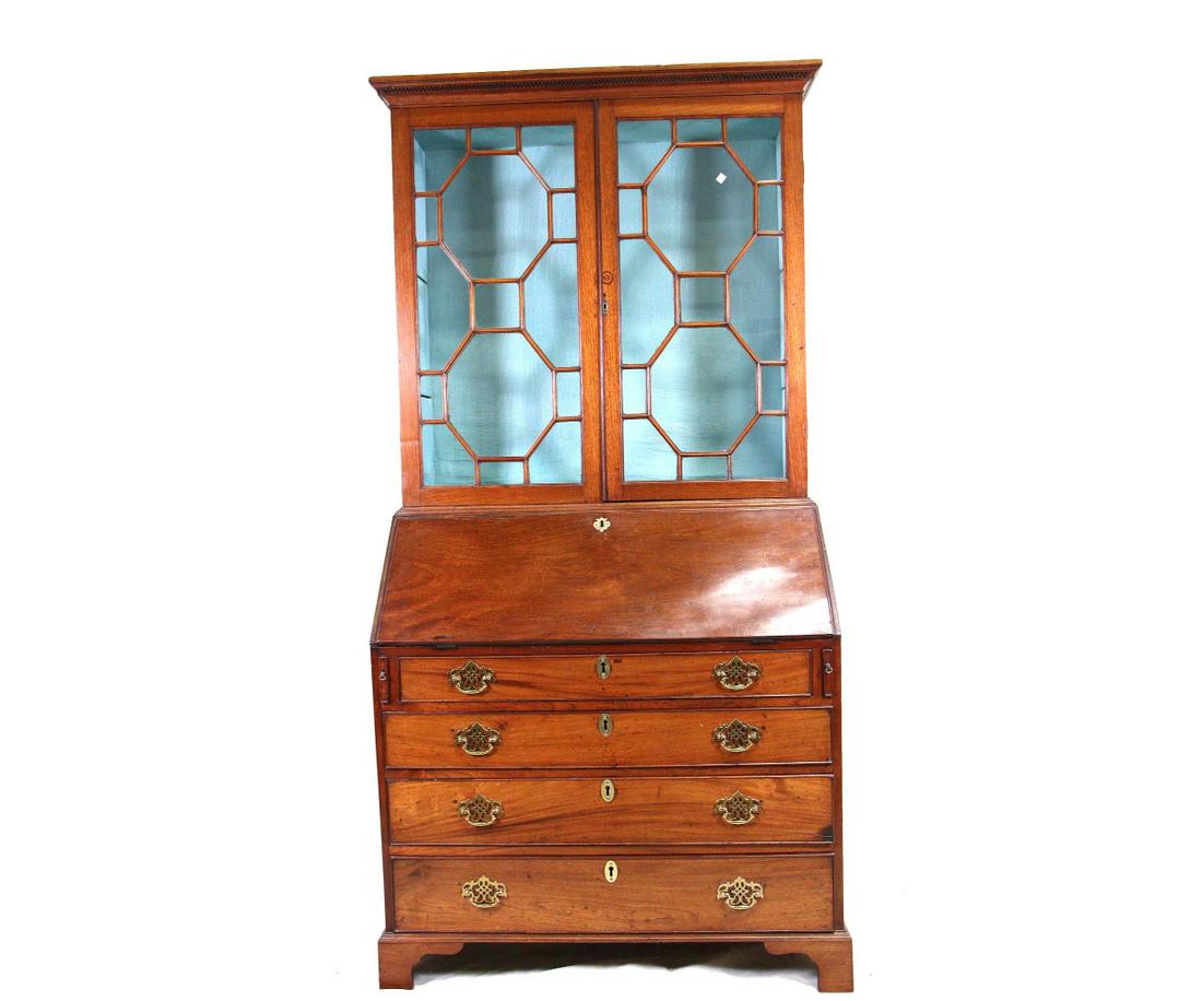 CIRCA 1800 AMERICAN MAHOGANY SECRETARY BOOKCASE (1 of 4)