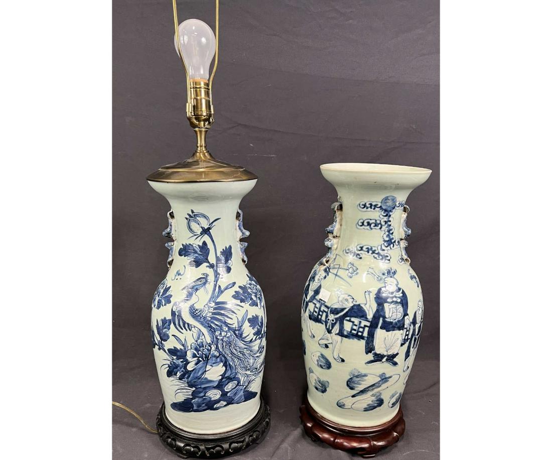 19th CENTURY CHINESE PORCELAIN LAMP & VASE (1 of 6)